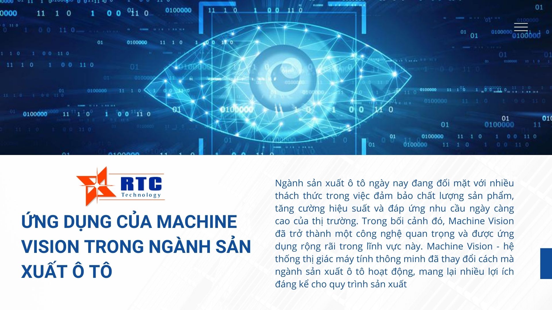 Ứng dụng của Machine Vision trong ngành sản xuất ô tô