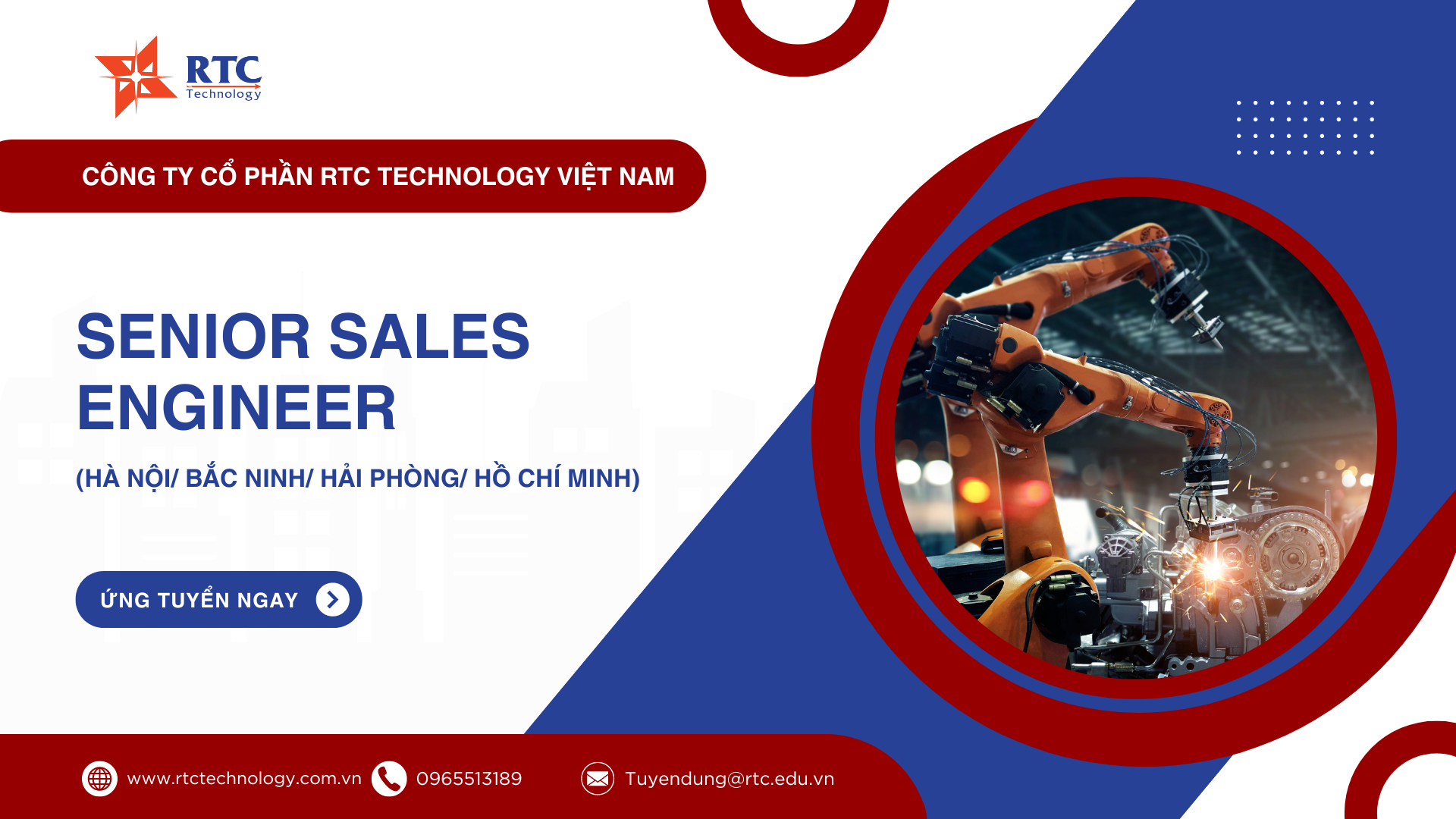 Tuyển dụng tháng 9 – Senior Sales Engineer (Hà Nội/ Bắc Ninh/ Hải Phòng/ Hồ Chí Minh)